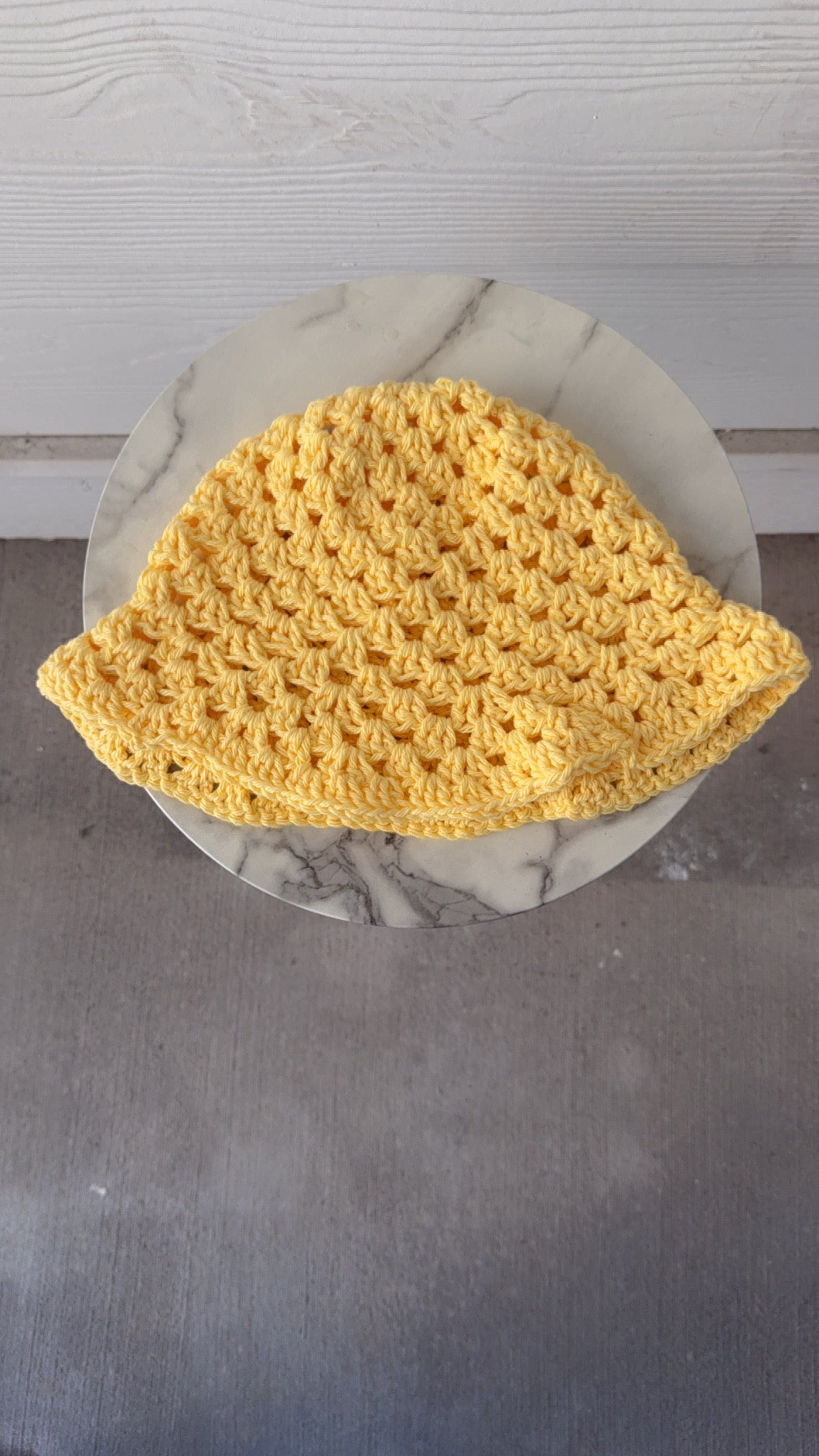 Solid Color Granny Square Bucket Hat